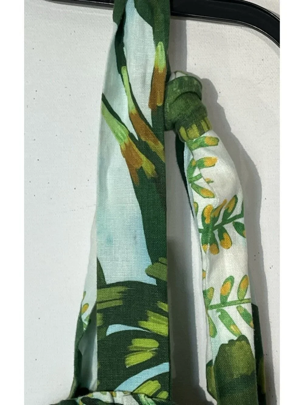FARM RIO Tropical Forest 100% Linen Crop Top + Wide Pants 2 PC Set Suit
